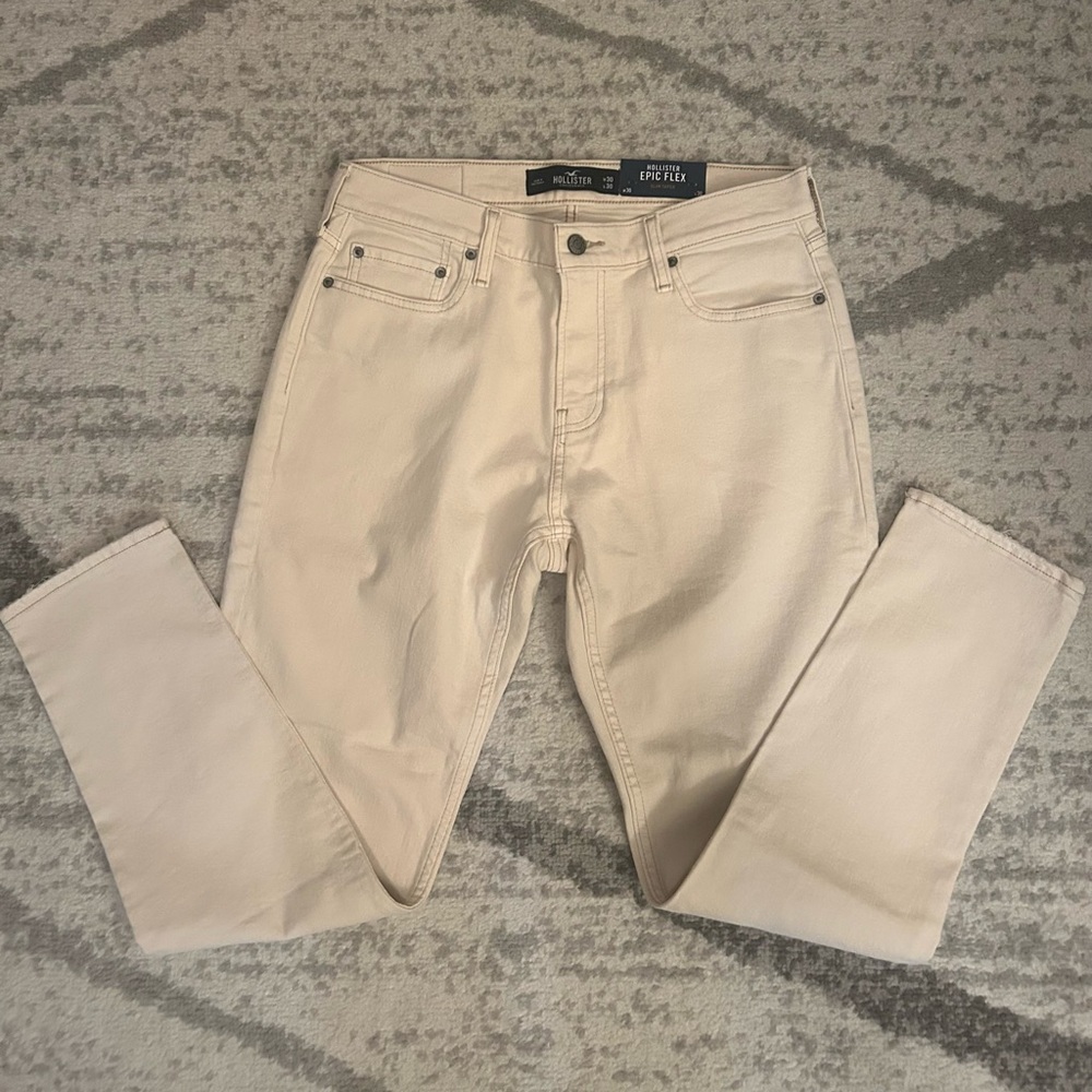 Hollister Slim Taper Jeans (Cream/ beige)